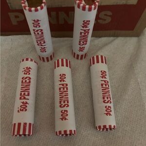 Unsearched bank rolls of pennies